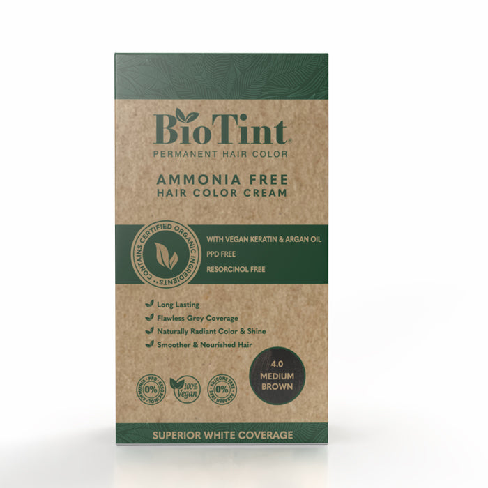 BioTint Permanent Hair Color - 4.0 Medium Brown