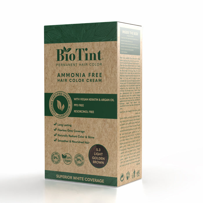 BioTint Permanent Hair Color - 5.3 Light Golden Brown