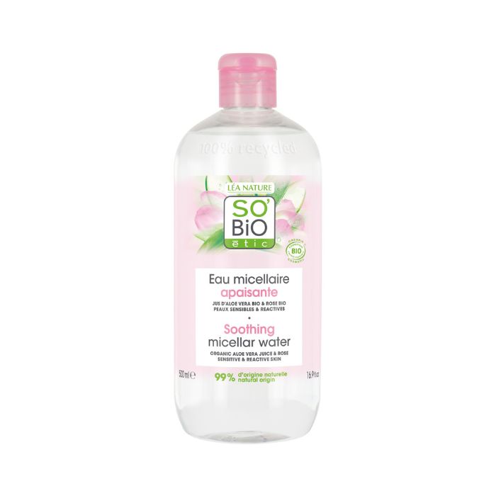 So Bio Etic Organic Soothing Micellar Water Aloe Vera Sensitive and Reactive Skin 99% Natural 500ml