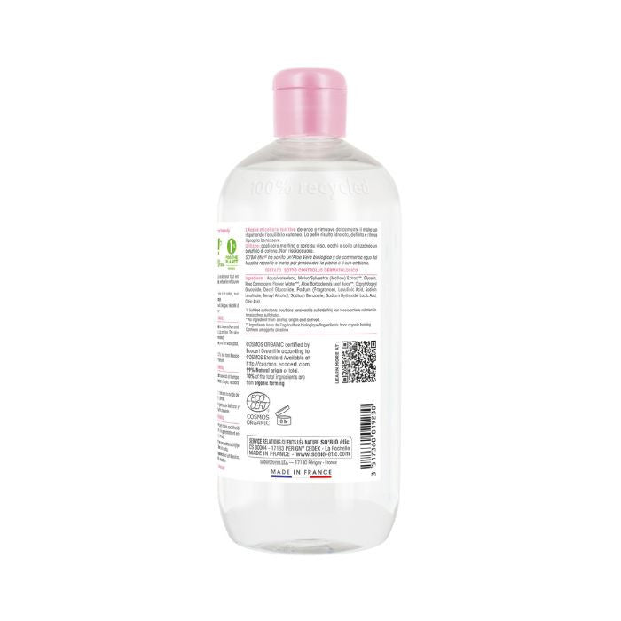 So Bio Etic Organic Soothing Micellar Water Aloe Vera Sensitive and Reactive Skin 99% Natural 500ml