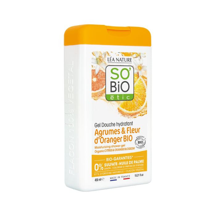 So Bio Etic Organic Citrus and Orange Blossom Shower Gel Sulfate-Free 99% Natural Origin 450ml