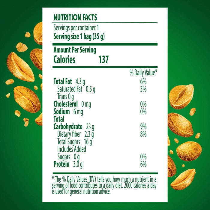 Good Calories Date Bar Crunchy Peanuts 35g With 97% Fruits & Nuts - Pack of 20 pcs