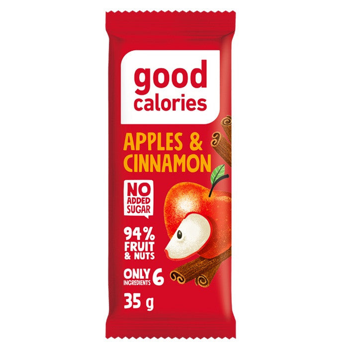 Good Calories Date Bar Apples & Cinnamon 35g,With 94% Fruits & Nuts - Pack of 20 pcs