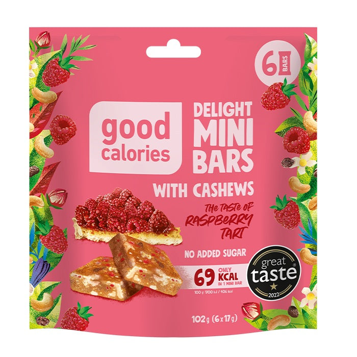 Good Calories Delight Mini with Raspberry Tart & Cashews – 102g