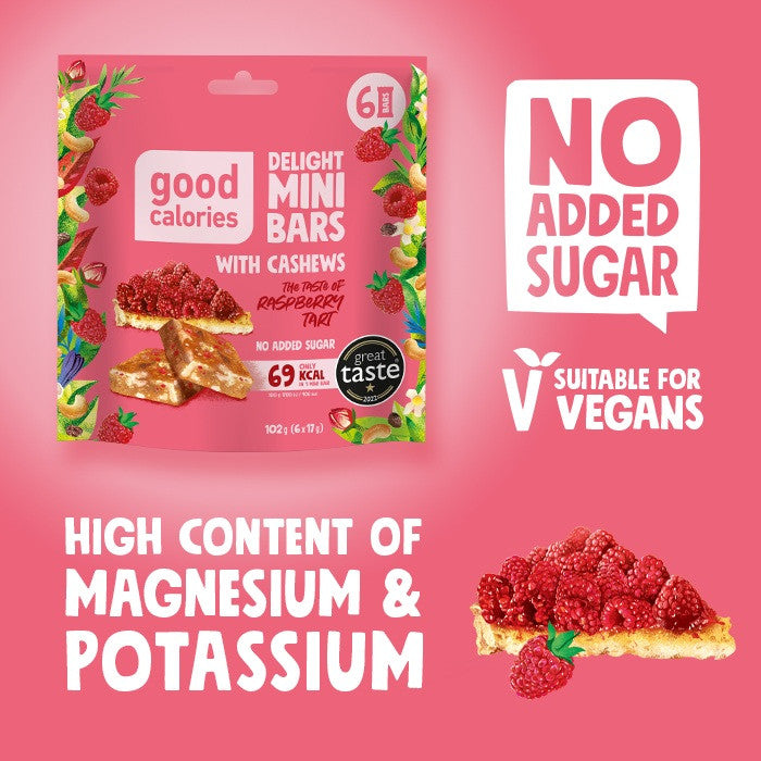Good Calories Delight Mini with Raspberry Tart & Cashews – 102g