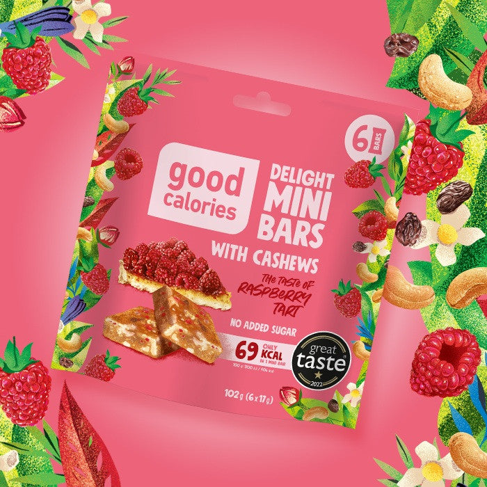 Good Calories Delight Mini with Raspberry Tart & Cashews – 102g