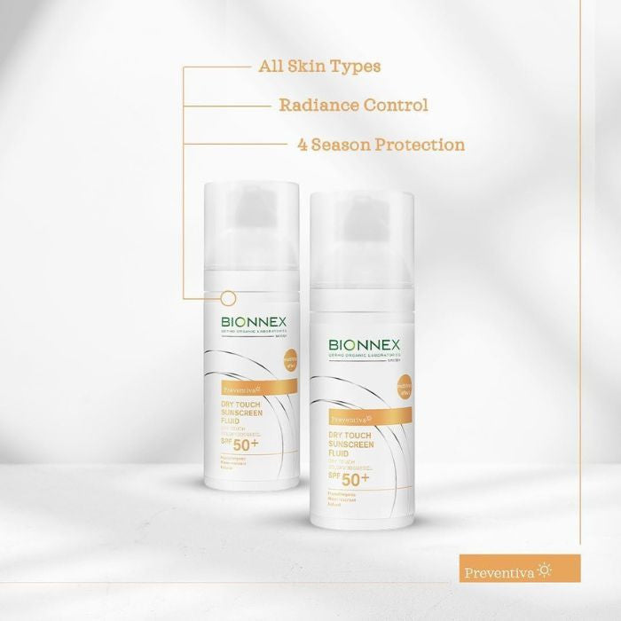 Bionnex Preventiva Sunscreen (SPF 50+) Dry Touch Fluid, Matte Finish, Oil-Free Protection - 50 ml