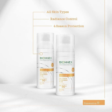 Bionnex Preventiva Sunscreen (SPF 50+) Dry Touch Fluid, Matte Finish, Oil-Free Protection - 50 ml