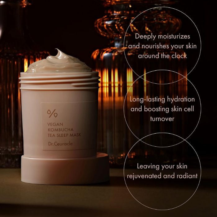 Dr. Ceuracle Vegan Kombucha Tea Sleep Mask, Overnight Hydration and Skin Renewal - 100g