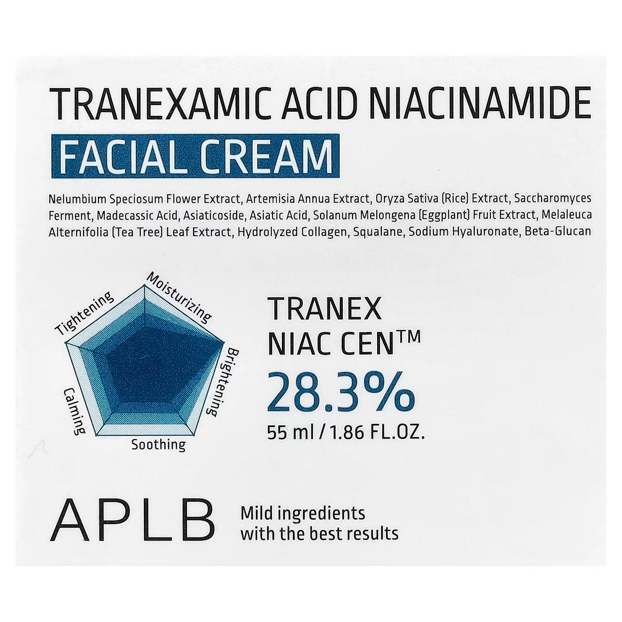 APLB, Tranexamic Acid Niacinamide Facial Cream , 1.86 fl oz (55 ml)