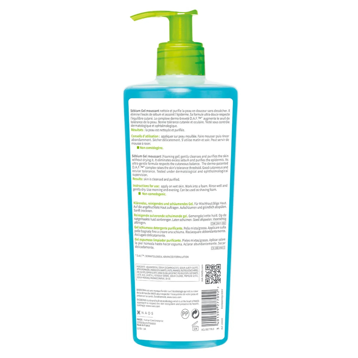 Bioderma Sebium Gel Moussant Purifying Cleansing Foaming Gel 500ml Bioderma