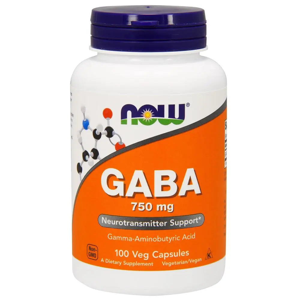 Now GABA 750mg Veg Capsules 100's Now