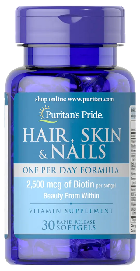 Puritan's Pride Hair Skin Nails Softgels 30's Puritan's Pride