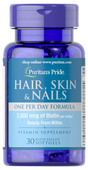 Puritan's Pride Hair Skin Nails Softgels 30's Puritan's Pride