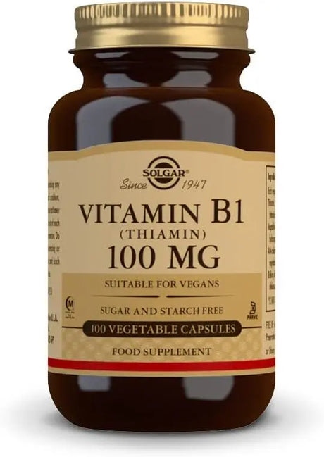 Solgar Vitamin B1 Vegetable Capsules 100Mg Thiamin, 100S Solgar