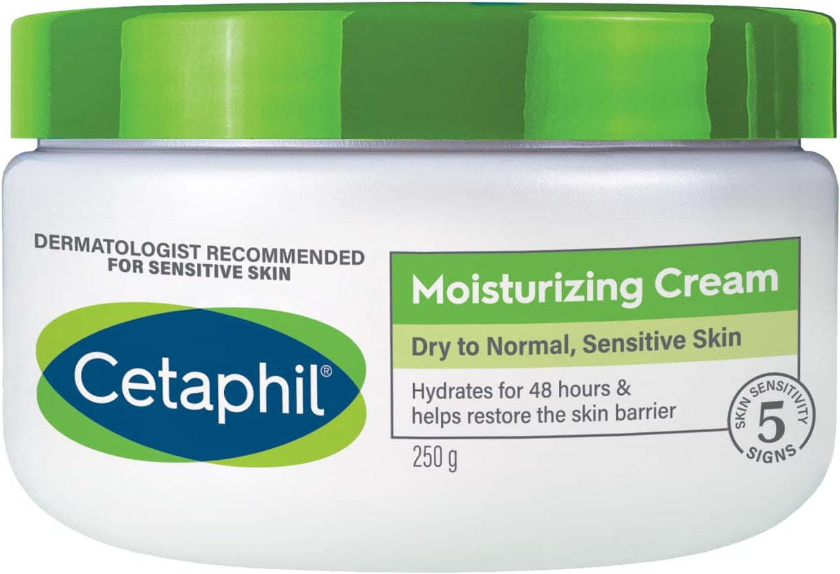 Cetaphil Moisturizing Cream, Face & Body Moisturizer With Dry to Very Dry Sensitive Skin, Unscented - 250g