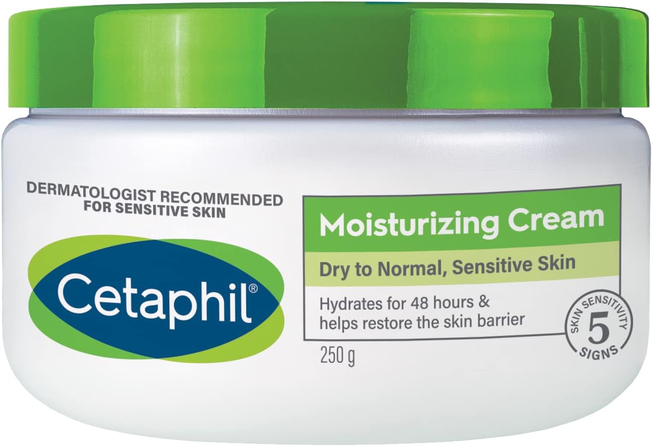 Cetaphil Moisturizing Cream, Face & Body Moisturizer With Dry to Very Dry Sensitive Skin, Unscented - 250g