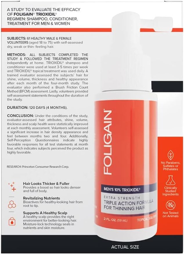 Foligain Triple Action Complete Formula for Thinning Hair for Men 10% Trioxidil - 59ml