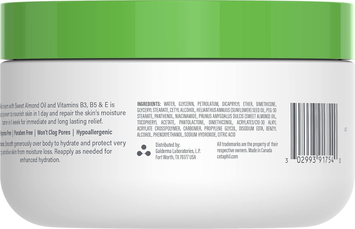 Cetaphil Moisturizing Cream, Face & Body Moisturizer With Dry to Very Dry Sensitive Skin, Unscented - 250g