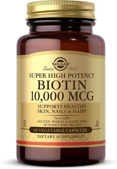 Solgar Biotin 10,000 Mcg, 60 Vegetable Capsules Solgar