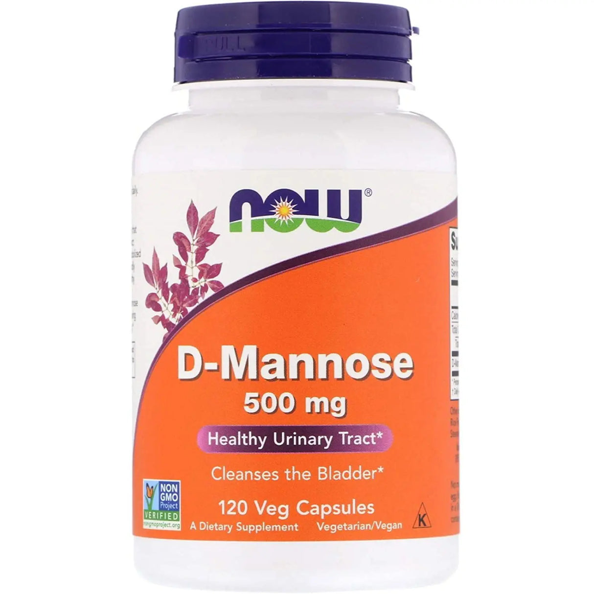 Now Foods D-Mannose 500mg Vegetable Capsules 120's Now