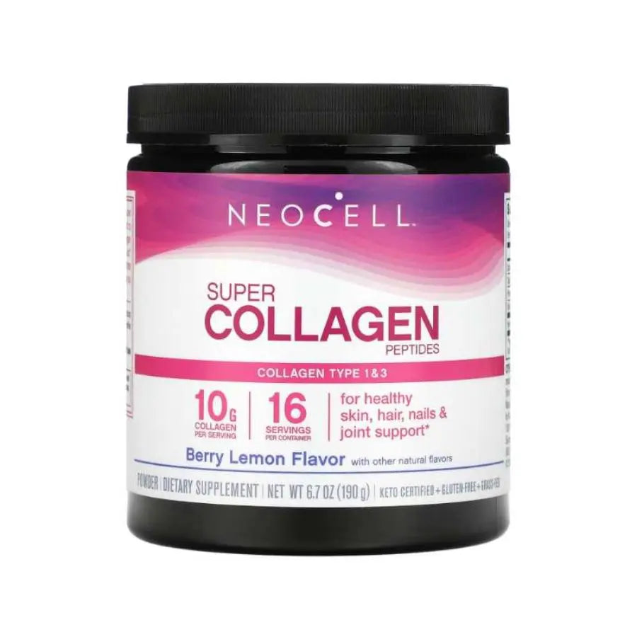 Neocell Super Collagen Peptides Powder Type 1&3 10g Collagen Peptides Berry Lemon Flavor With Other Natural Flavor 190g Neocell