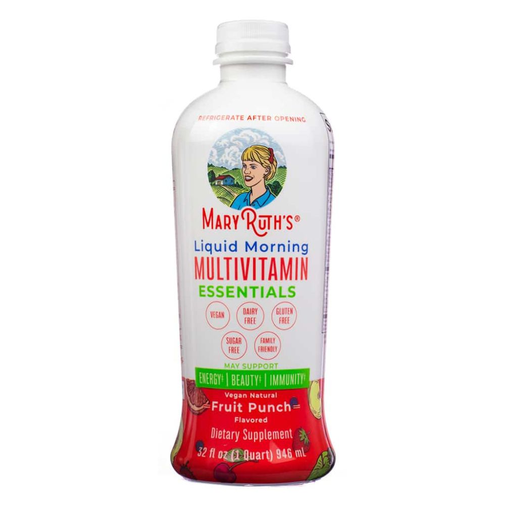 Mary Ruth's Multivitamin Essentials, 946 ML, Fruit Punch, Daily liquid multivitamin for overall health support.