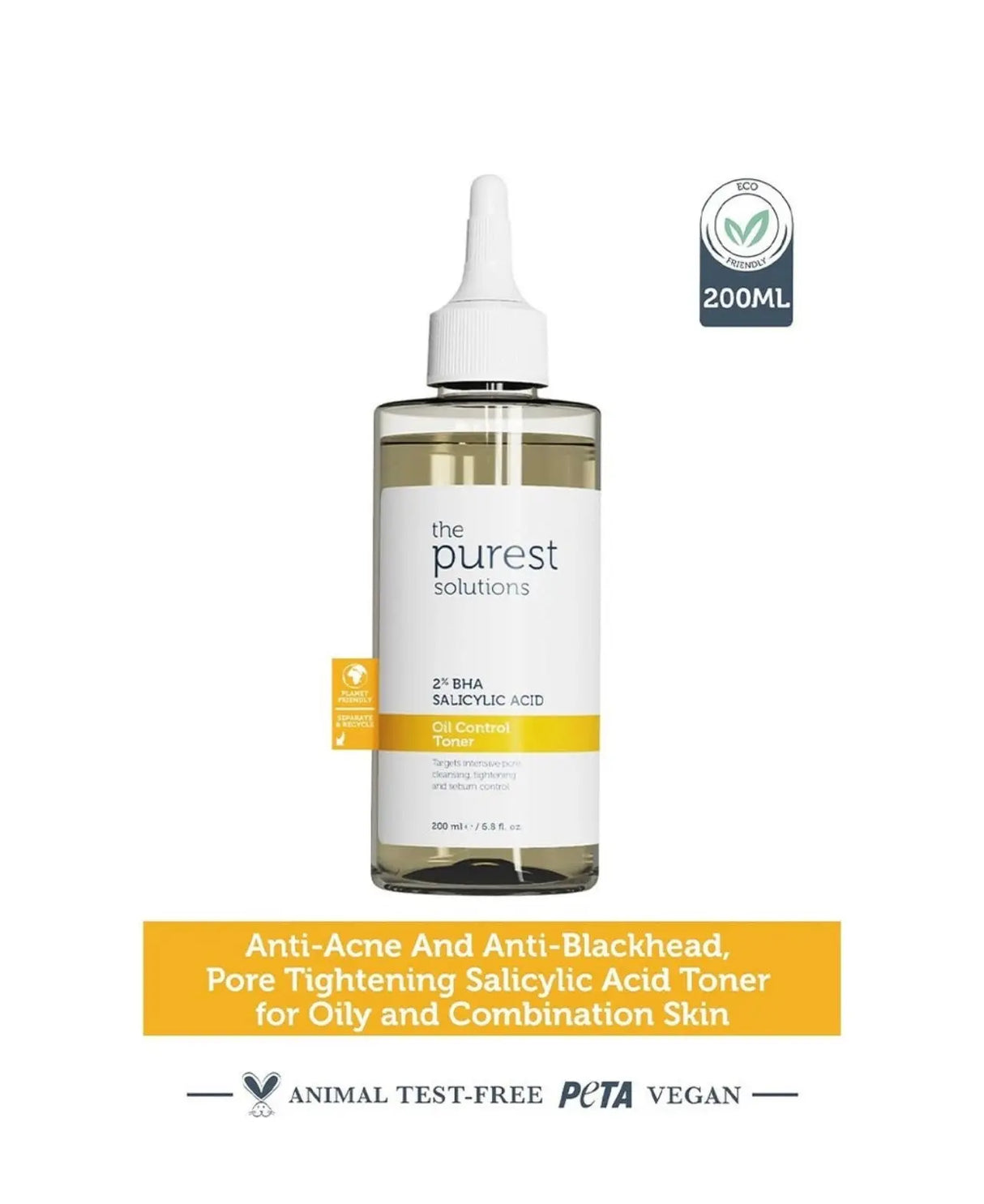 The Purest Solutions 2% BHA Salicylic Acid Oil Control Facial Toner 200ml The Purest Solutions