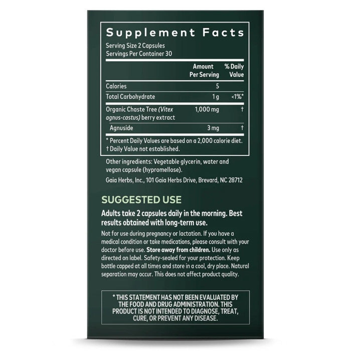 Gaia Herbs Vitex Berry Women's Health Support - 60 Capsules