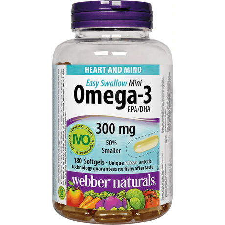 WEBBER NATURALS MINI OMEGA3 300MG SOFTGEL 180s Webber Naturals