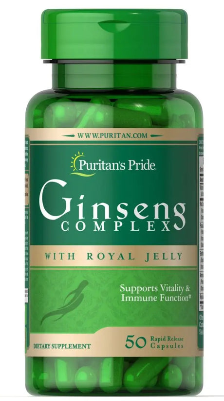 Puritans pride ginseng complex with royal jelly caps 50s Puritans pride