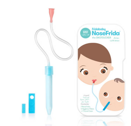 NoseFrida Snotsucker Nasal Aspirator Travel Pack, 0M+, Easy Clean, Dishwasher Safe - Multicolor frida baby