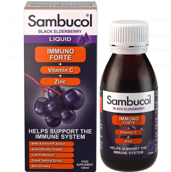 Sambucol Black Elderberry Immuno Forte Syrup With Vitamin C & Zinc 120ml