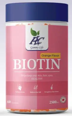 Plc Biotin Gummies, For a healthy skin, hair, and eyes. Pack of 60s PLC