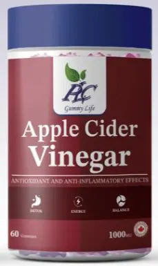 PLC Apple Cider Vinegar Gummies for Antioxidant & Anti-Inflammatory Effects. Pack of 60s PLC