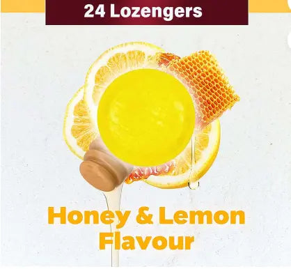Betadine Sore Throat Antibacterial Lozenges With Soothing Honey & Lemon, Pack of 24's Betadine
