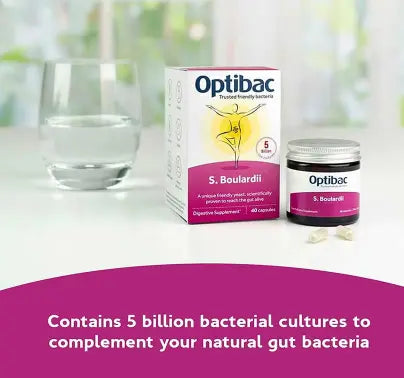 Optibac Saccharomyces Boulardii Digestive Capsules 40's Optibac