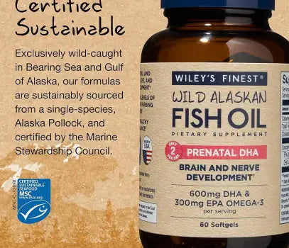 Wiley's Finest Prenatal DHA Fish Oil Softgels, Pack of 60's Wiley's Finest