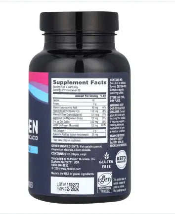 NeoCell Marine Collagen + Hyaluronic Acid Capsules For Youthful & Radiant Skin, Pack of 120's NeoCell