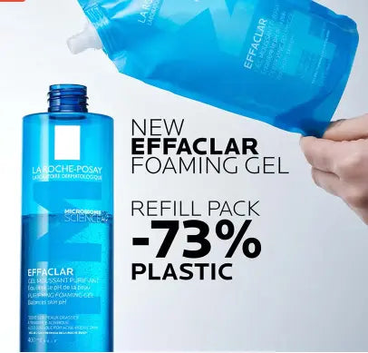 La Roche-Posay Effaclar Acne Foaming Purifying Gel Refill Pouch For Oily & Acne Prone Skin 400ml La Roche-Posay