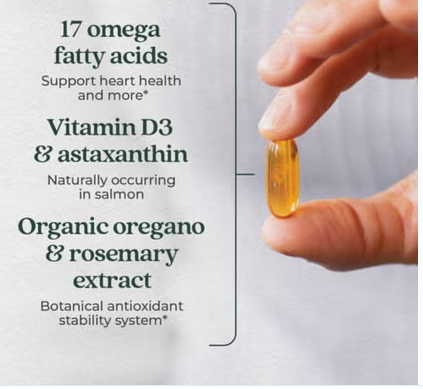 New Chapter Wholemega 1000mg Fish Oil Softgels, Pack of 60's