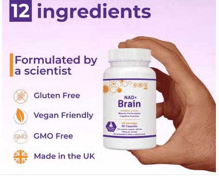 NMN NAD+ Brain Food Supplement Capsules, Pack of 90’s