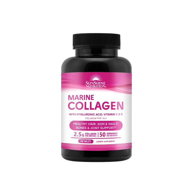 Buy Sunshine Nutrition Marine Collagen With Vitamin C&E 100 Tabs Sunshine