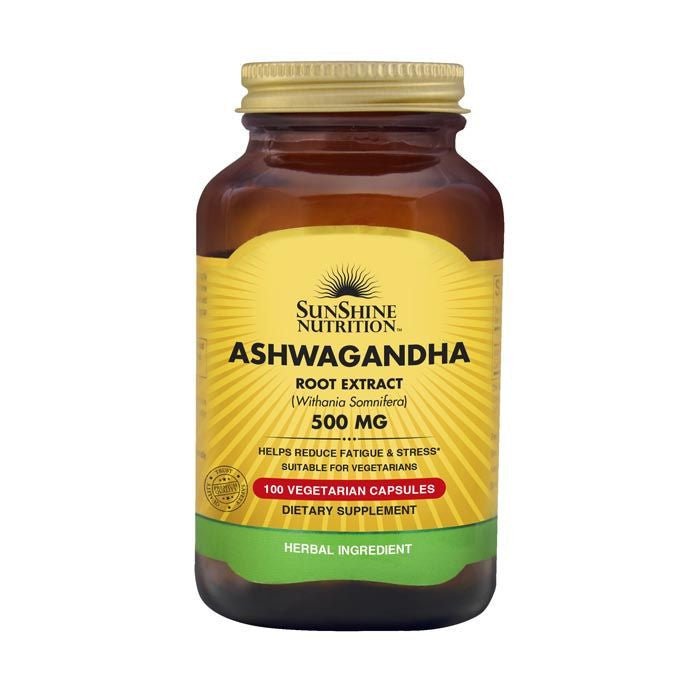 Sunshine Nutrition's Ashwagandha 500 mg Vegetable Capsules 100's Sunshine Nutrition