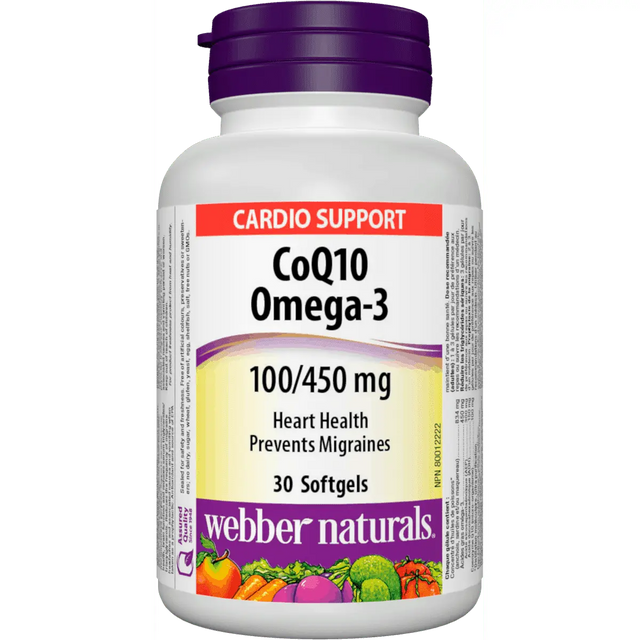 NATURALS COQ10 OMEGA 3 100/450MG SOFTGEL 30s Webber Naturals