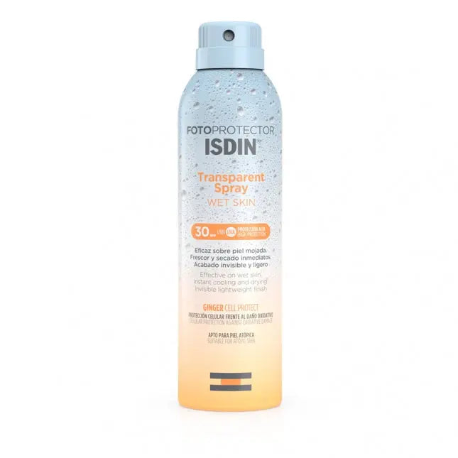 Fotoprotector ISDIN Transparent Spray Wet Skin SPF 50, 250 ml - www.plcgcc.com