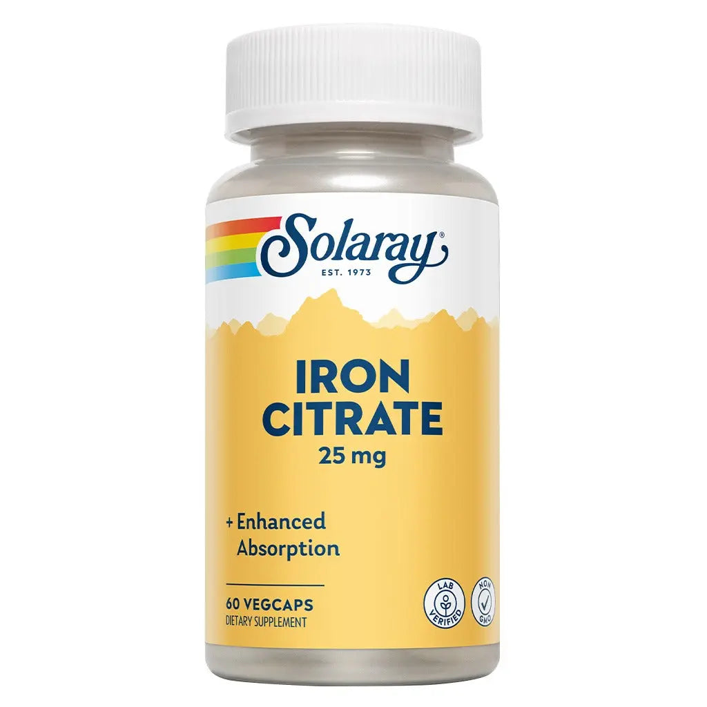 Solaray® Iron Citrate 25 mg Veg Capsules 60's Solaray