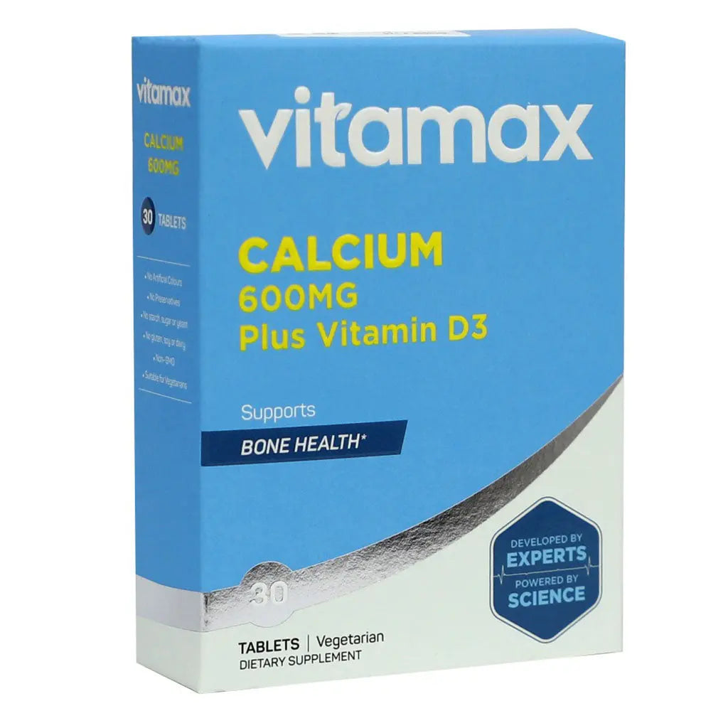 Vitamax Calcium 600 mg + Vitamin D3 400IU Tablets For Bone Health, Pack of 30's Vitamax
