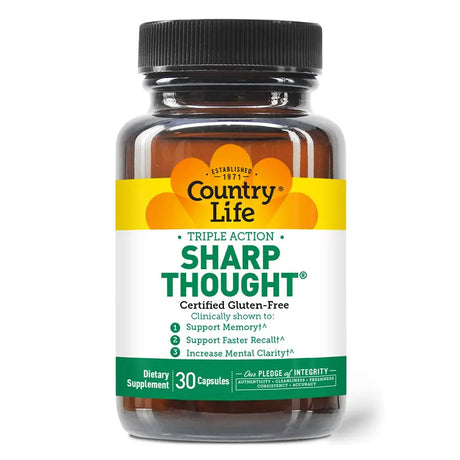 Country Life Triple Action Sharp Thought Capsules For Memory & Brain Health, Pack of 30's Country Life