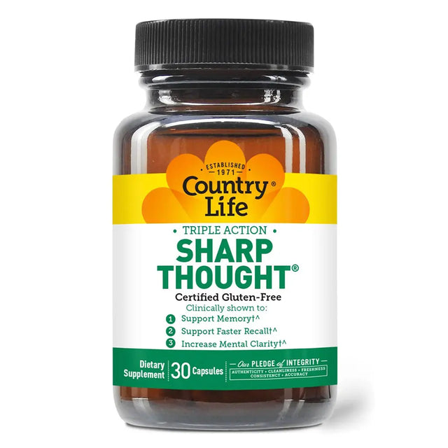 Country Life Triple Action Sharp Thought Capsules For Memory & Brain Health, Pack of 30's Country Life